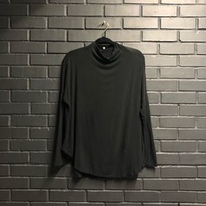 wasabi + mint black asymmetrical top blouse